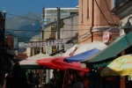 Market, minaret and mountain